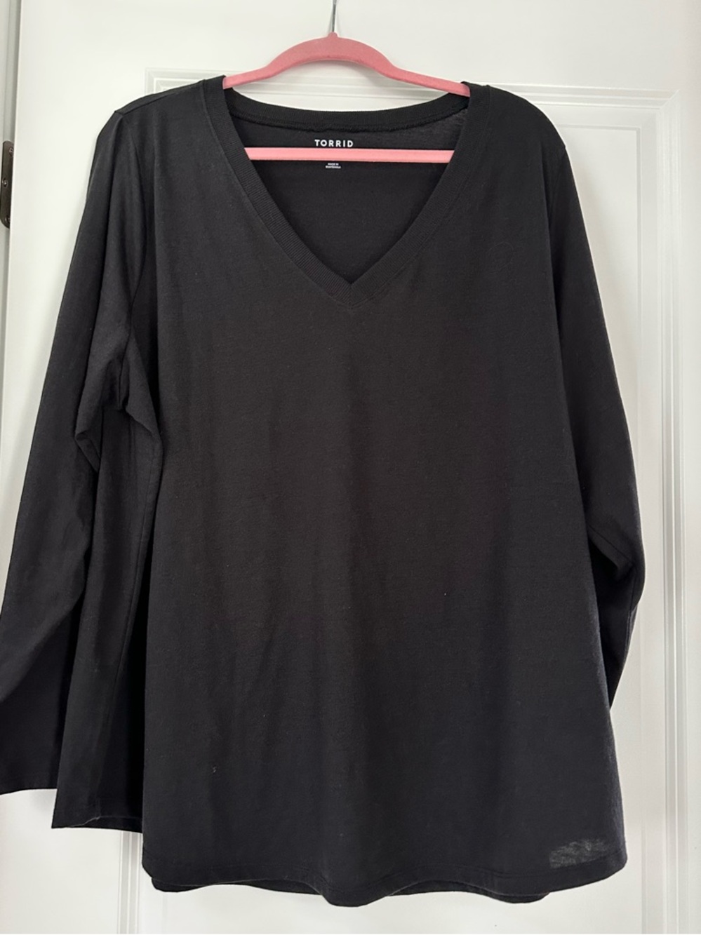 TORRID:  Black V-Neck Long Sleeve Tee